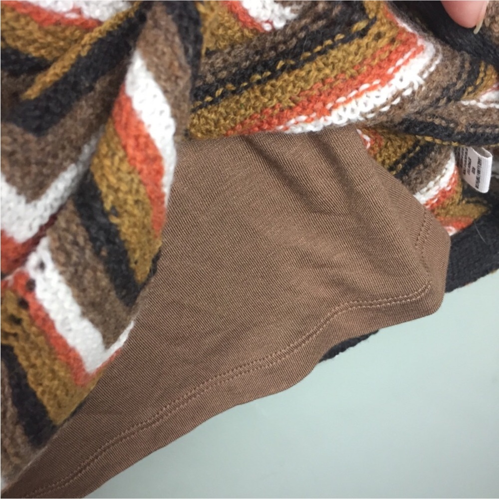 NWT Free People Rhiannon Retro Chevron Knit Bell Sleeve Mini Dress Size Small - Picture 8 of 8